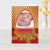 Red Egg and Ginger Celebration voor Baby, Foto toe Kaart (Gele Bloem)