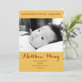 Red Egg and Ginger Party 100 dagen oud Chinees Kaart (Staand voorkant)