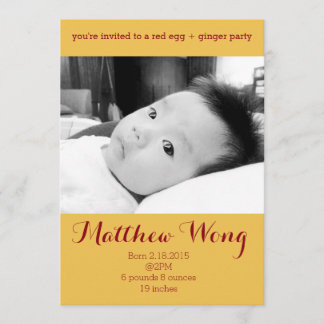 Red Egg and Ginger Party 100 dagen oud Chinees Kaart