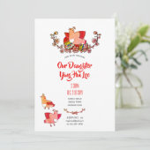 Red Egg Ginger Party nodigt Waterverf vogels uit Kaart (Staand voorkant)