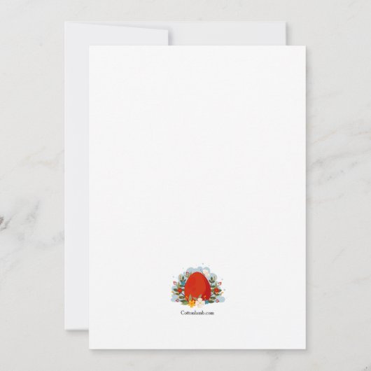 Red Egg Grieks Pasen uitnodiging (Achterkant)