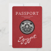 Red Egypt Passport Wedding Save the Date (Voorkant)