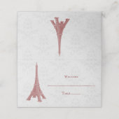 Red Eiffel Tower Damask-ontvangstkaart Plaatskaartje (Buitenkant ongevouwen)