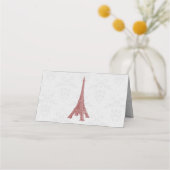 Red Eiffel Tower Damask-ontvangstkaart Plaatskaartje (Achterkant)