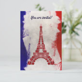 Red Eiffel Tower on tricolor Kaart (Staand voorkant)