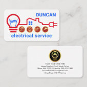 Red Electric Circuit Wiring Home Visitekaartje (Voorkant / Achterkant)