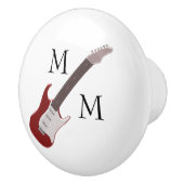 Red Electric Guitar Monogrammed Ceramic Knob Keramische Knop (Rechts)