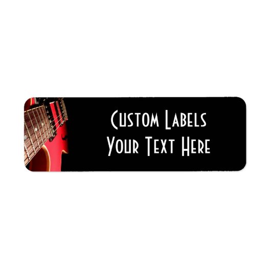 Red Electric Guitar Photo - PERSONALIZE Etiket (Voorkant)