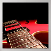Red Electric Guitar Photo - PERSONALIZE Poster (Voorkant)