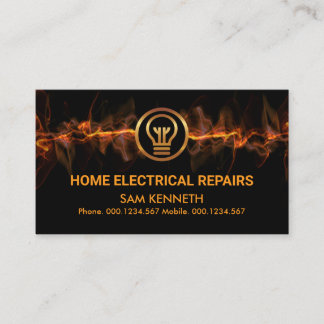 Red Electric Lightning Gold Stripe Electrice Visitekaartje