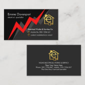 Red Electric Lightning Power Bolt Visitekaartje (Voorkant / Achterkant)