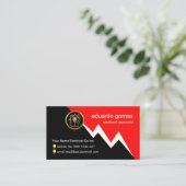 Red Electric Lightning Powers Your Name Visitekaartje (Staand voorkant)