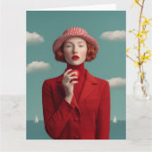 Red Elegance met Apple Kaart (Gele Bloem)