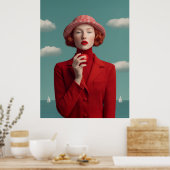 Red Elegance met Apple Poster (Keuken)