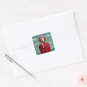 Red Elegance met Apple Vierkante Sticker (Envelop)