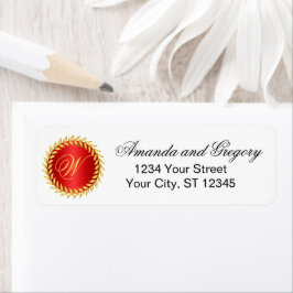 Red Elegance Monogram Etiket