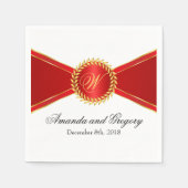 Red Elegance Monogram Servetten (Voorkant)
