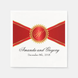 Red Elegance Monogram Servetten