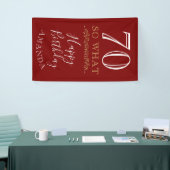 Red Elegant 70 So What Funny Quote 70th Birthday Spandoek (Beurs)