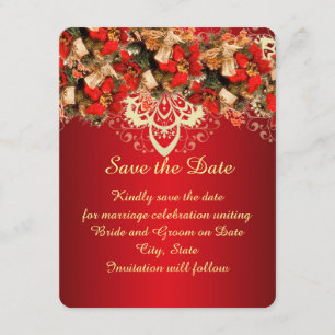 Red Elegant Christmas Wishes Save the date