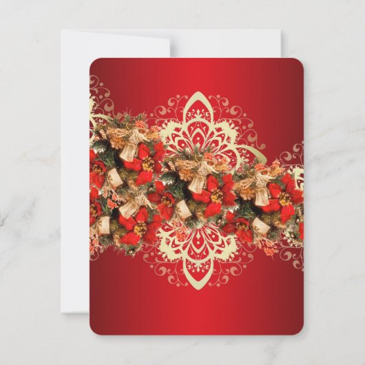 Red Elegant Christmas Wishes Save the date (Achterkant)