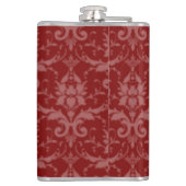 Red Elegant Damask Flask Heupfles (Achterkant)