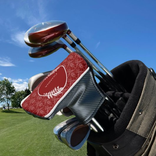Red Elegant Damask Golf Head Hoesje Golfheadcover