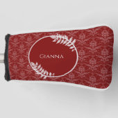 Red Elegant Damask Golf Head Hoesje Golfheadcover (Voorkant)