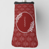 Red Elegant Damask Golf Head Hoesje Golfheadcover (Draai 90)