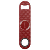 Red Elegant Damask Persoonlijke balk Speed Flessenopener (Voorkant)
