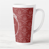 Red Elegant Damask persoonlijke latte Mok (Rechts)