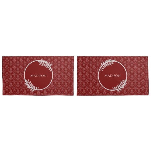 Red Elegant Damask Pillow Hoesje Kussensloop (Voorkant-Set)