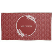 Red Elegant Damask Pillow Hoesje Kussensloop (Voorkant-Links)