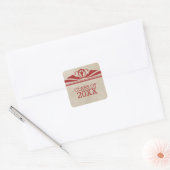 Red Elegant Deco Afstuderen Stickers (Envelop)