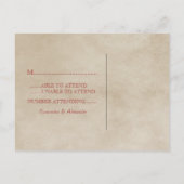 Red Elegant Deco RSVP Briefkaart (Achterkant)