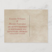 Red Elegant Deco sparen het Briefkaart van de Datu (Achterkant)