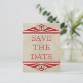 Red Elegant Deco sparen het Briefkaart van de Datu (Staand voorkant)