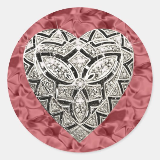 Red Elegant Designer Heart Stickers (Voorkant)