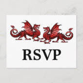 Red Elegant Dragons Response Briefkaart (Voorkant)