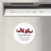Red Elegant Dragons sparen de Magnet van de Datum (Insitu (Vaatwasser))