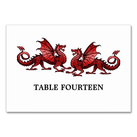 Red Elegant Dragons Table Kaart (Achterkant)
