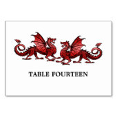 Red Elegant Dragons Table Kaart (Voorkant)