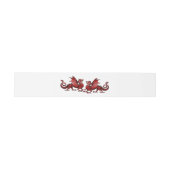 Red Elegant Dragons Wedding Belly Bands Uitnodigingen Wikkel (Vlak)