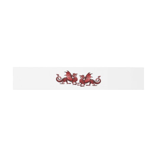 Red Elegant Dragons Wedding Belly Bands Uitnodigingen Wikkel (Vlak)