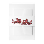 Red Elegant Dragons Wedding Belly Bands Uitnodigingen Wikkel (Voorkant Voorbeeld)