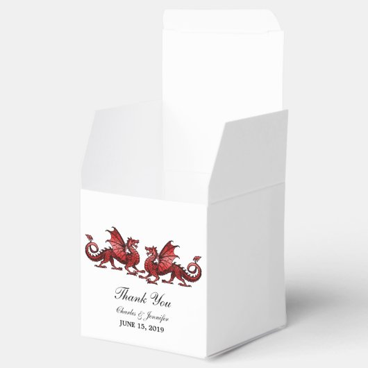 Red Elegant Dragons Wedding Favor Boxes Bedankdoosjes (Geopend)