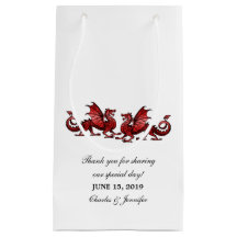 Red Elegant Dragons Wedding Gift Bag