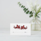 Red Elegant Dragons Wedding Place Card Plaatskaartje (Staand voorkant)