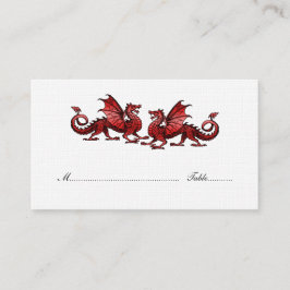 Red Elegant Dragons Wedding Place Card Plaatskaartje