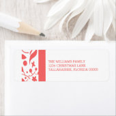 Red Elegant Foliage Holiday Etiket (Insitu)